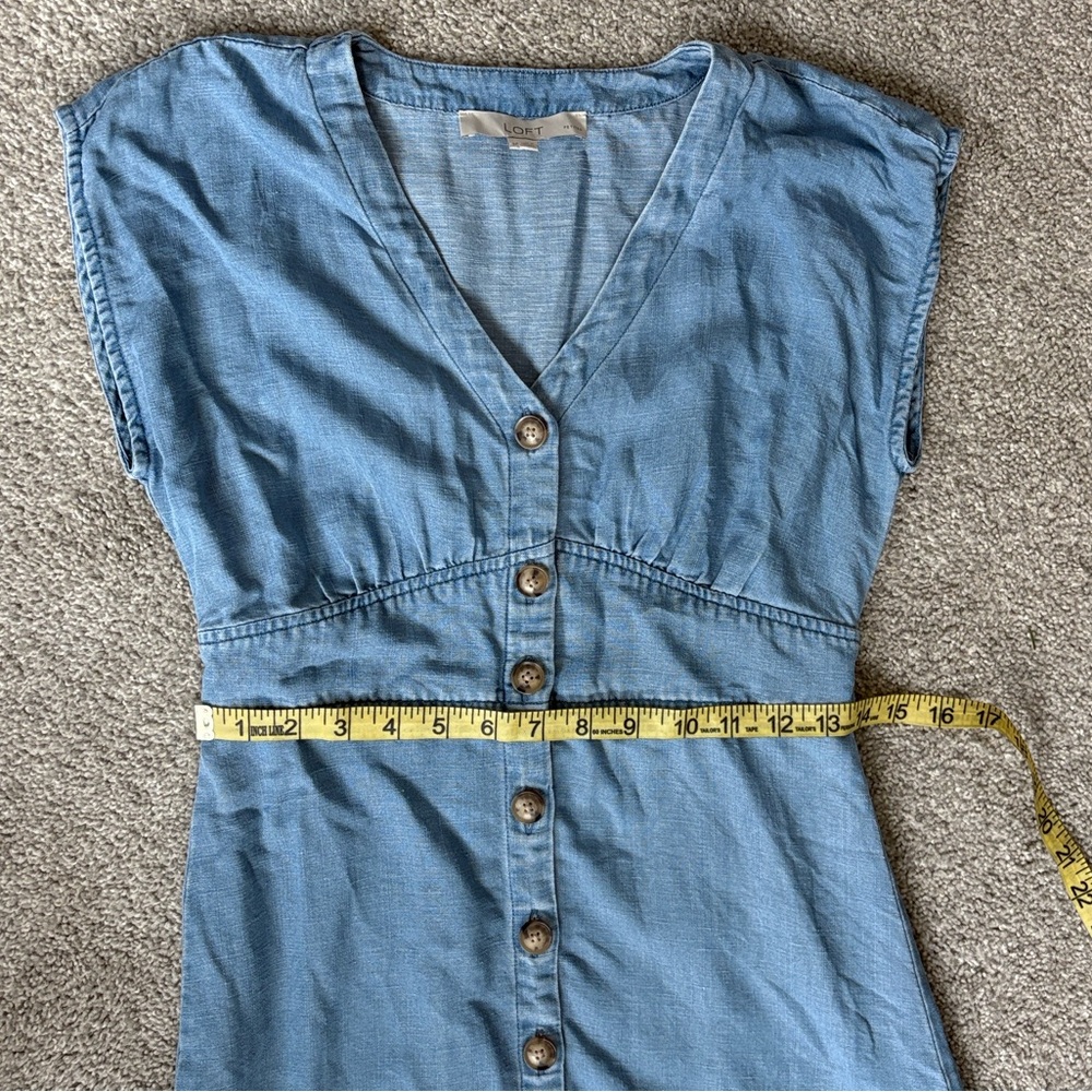 Loft Chambray Button Down Light Blue Button-Front… - image 5